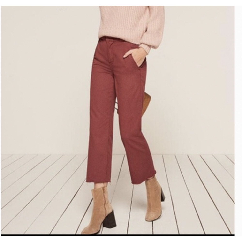 Reformation Work Pant in Rust Sz 26